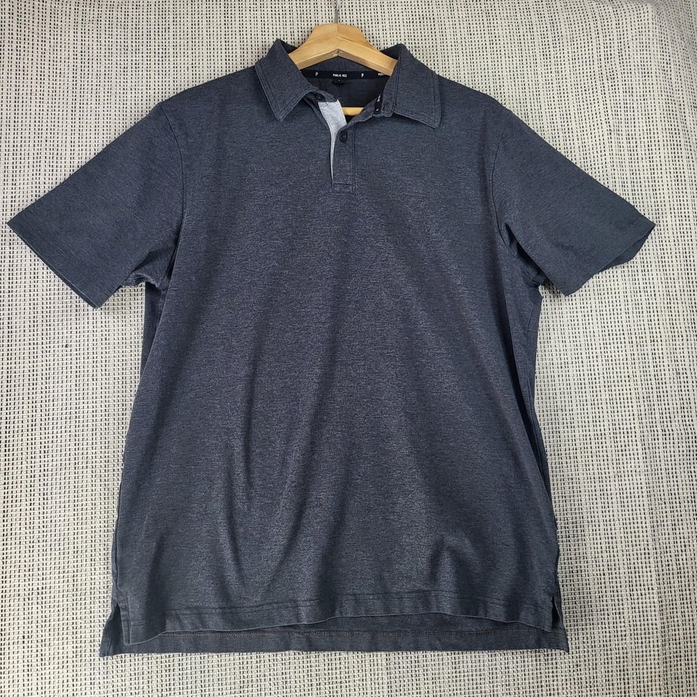 Public Rec Polo Shirt Mens Large Gray Performance Golf Casual Athleisure Stretch